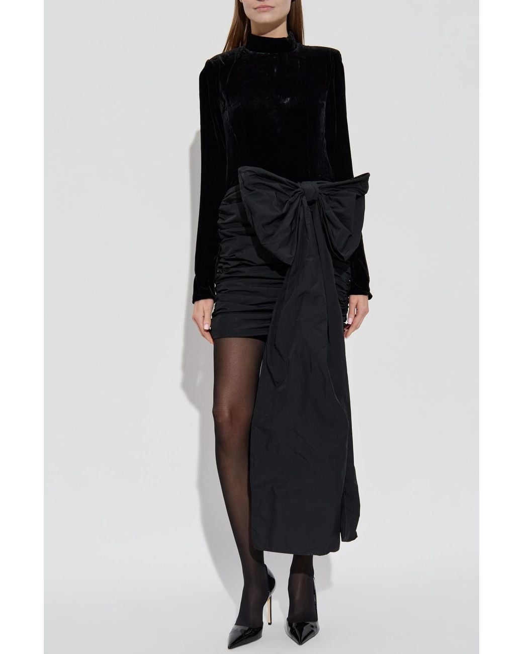 ROTATE BIRGER CHRISTENSEN Black Dress Made Of Combined Fabrics