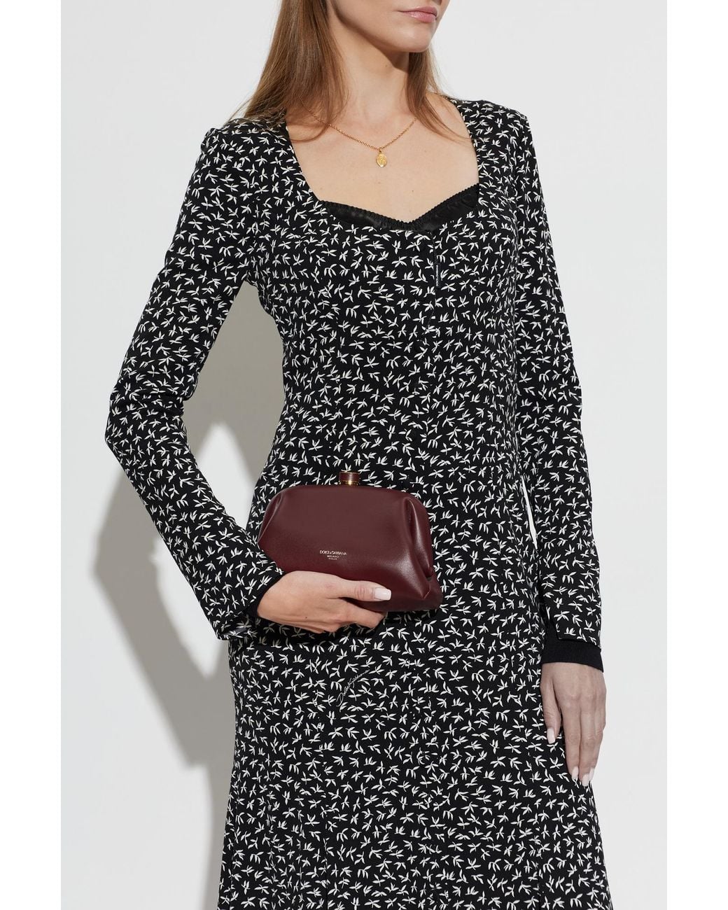 Dolce & Gabbana Leather Clutch 'Grandma' in Black | Lyst