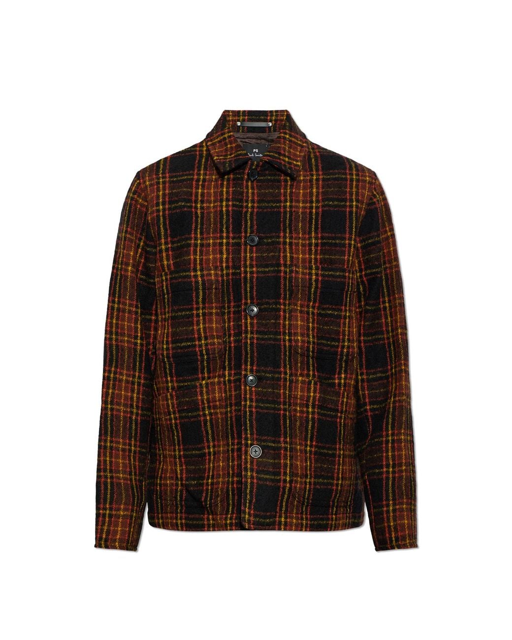 Paul Smith Brown Tartan Wool Overshirt for men