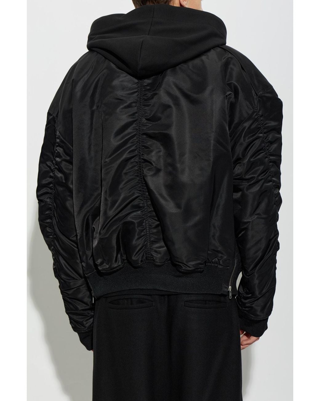 Juun.J Black Padded Jacket With Detachable Hood for men