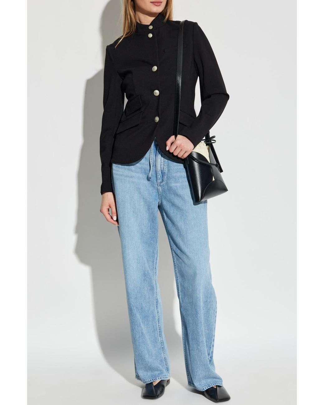 Rag & Bone Black Jacket With Stand-Up Collar
