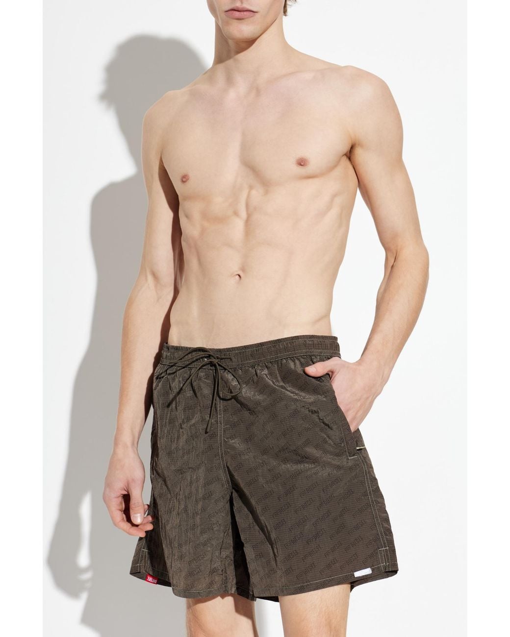 DIESEL Green 'Sport-41-Utlt' Swim Shorts for men