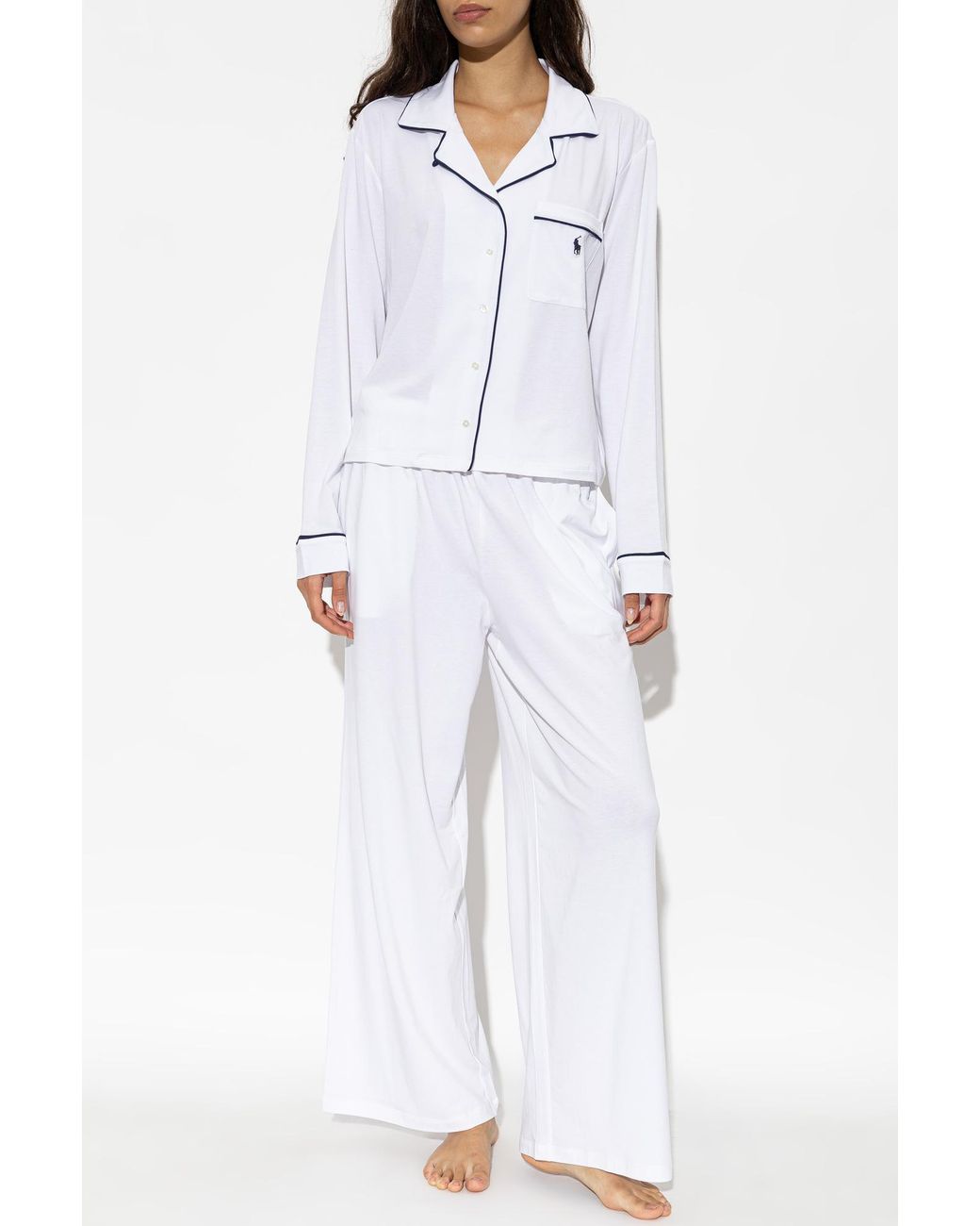 Polo Ralph Lauren White Two-Piece Pyjama With Logo
