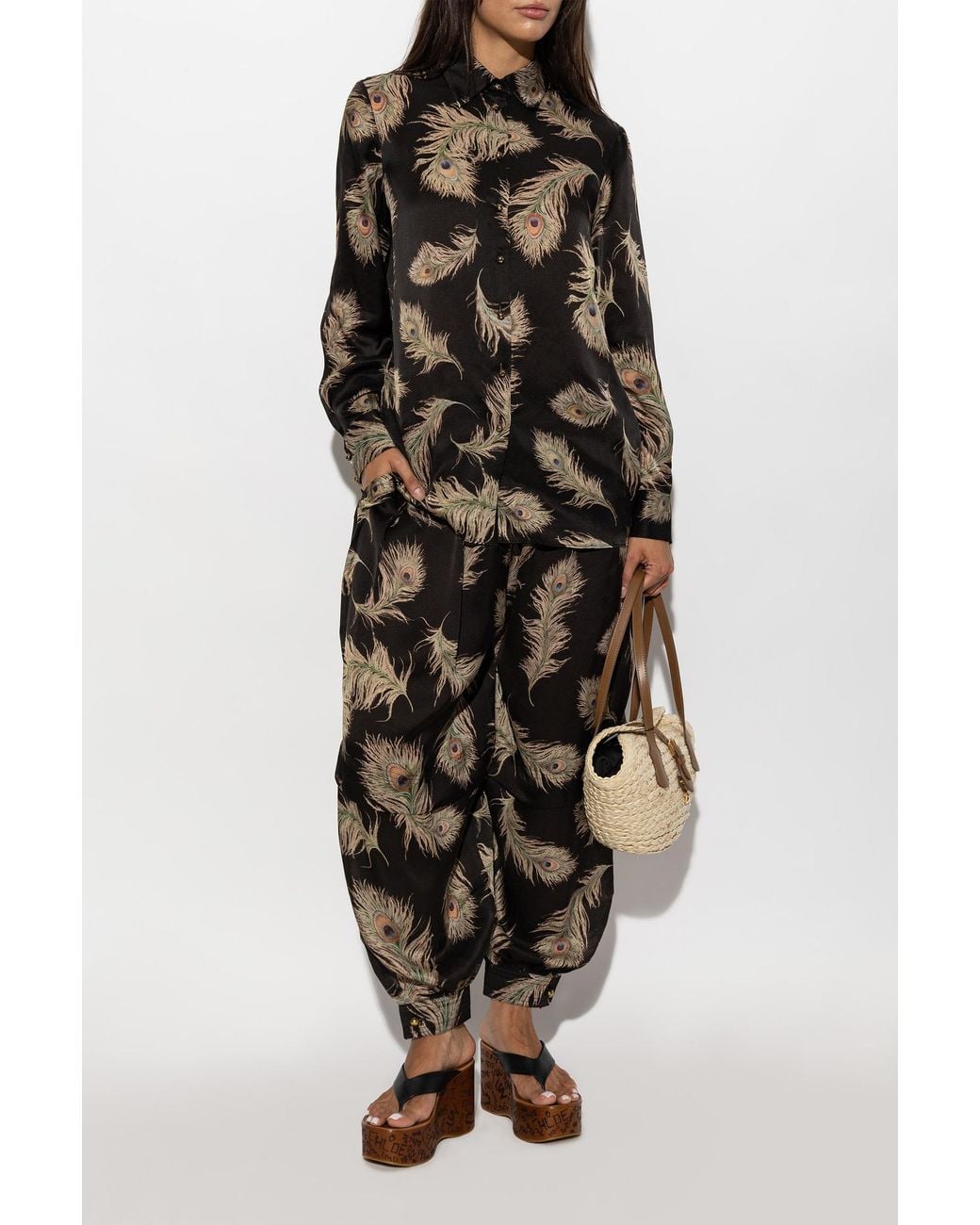 Zimmermann Black Silk Shirt With Pattern