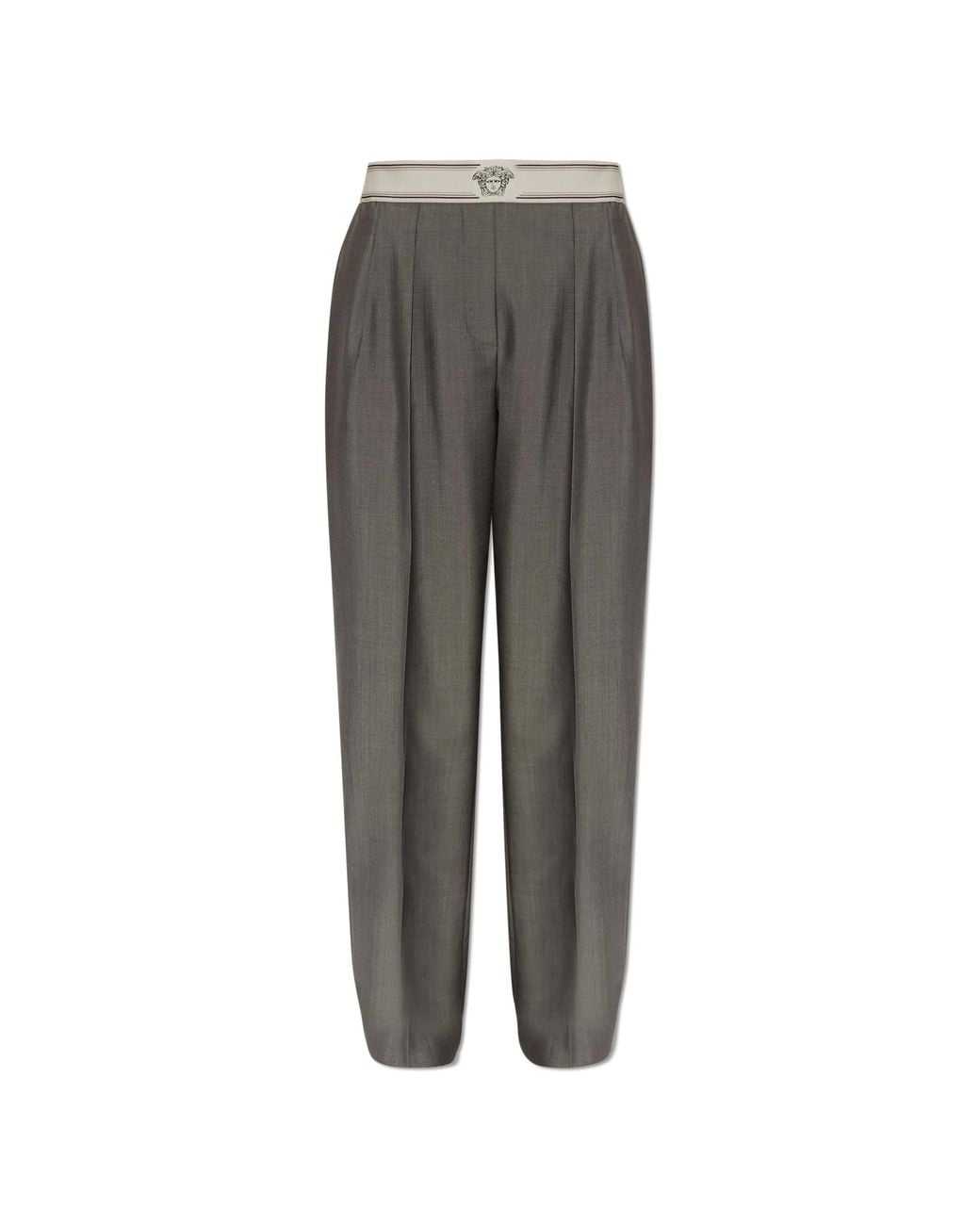 Versace Gray Creased Trousers