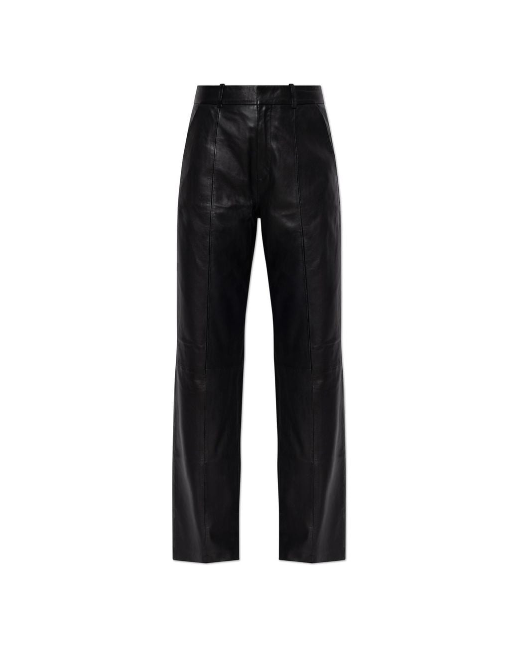 Gestuz Black Leather Trousers 'Gzluciana'