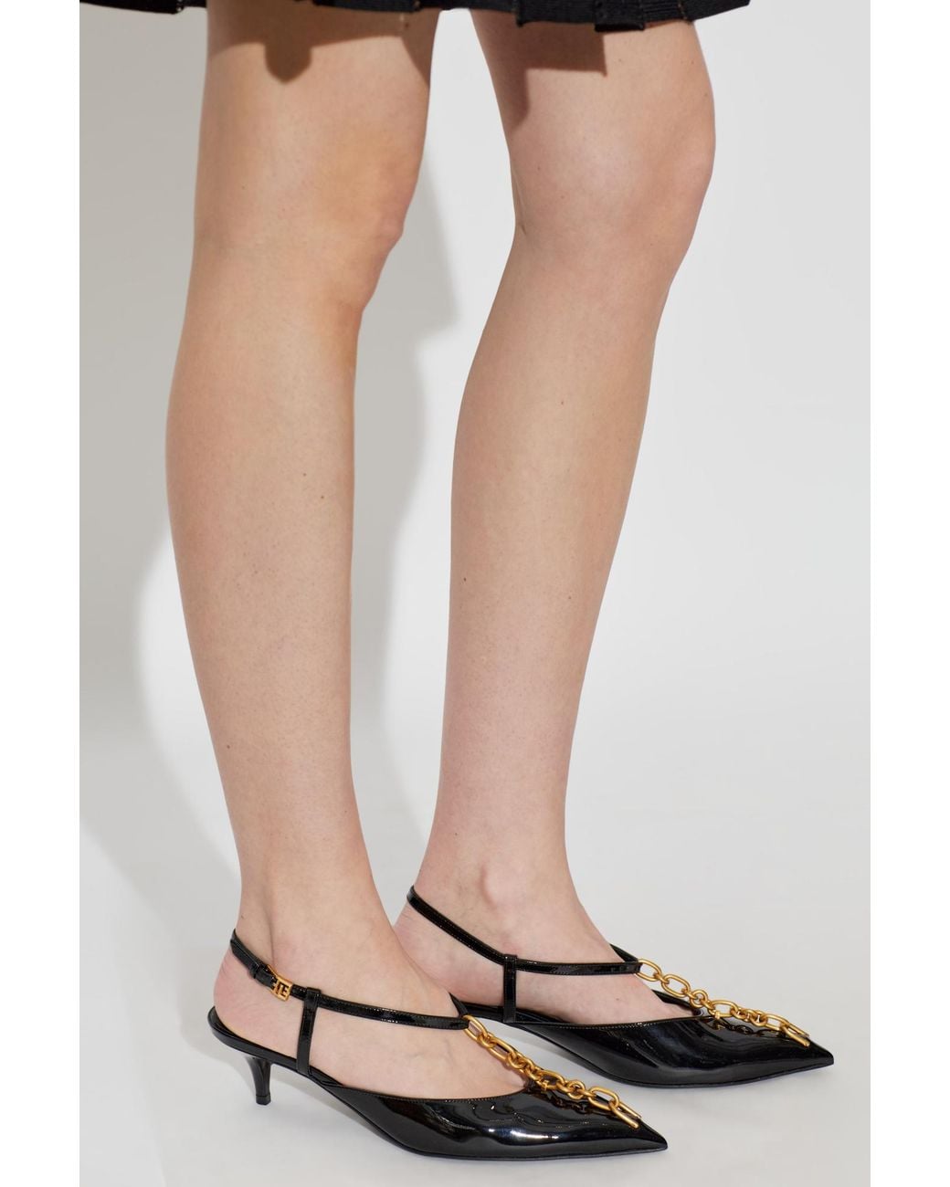 Balmain Black Heeled Shoes 'Sync'