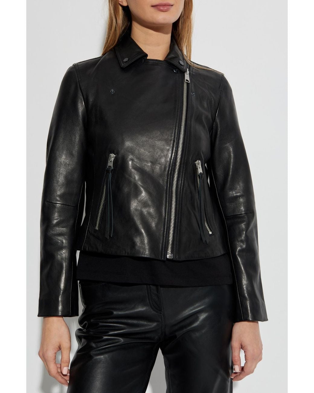 AllSaints Black Leather Jacket Dalby