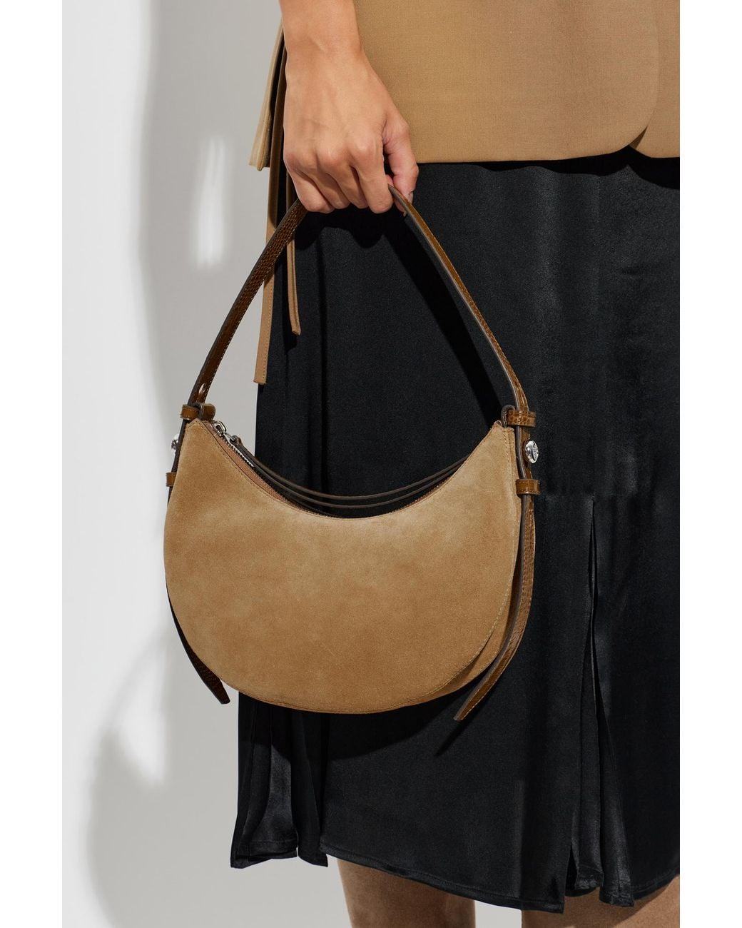 Tory Burch Brown Suede Bag "Romy"
