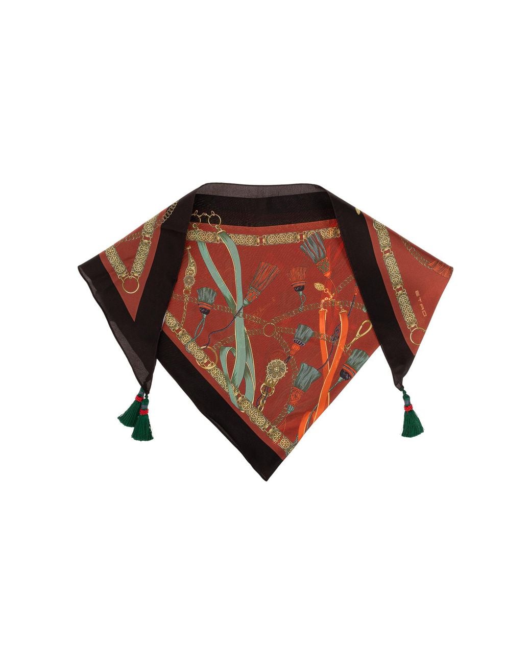 Etro White Silk Triangle Scarf
