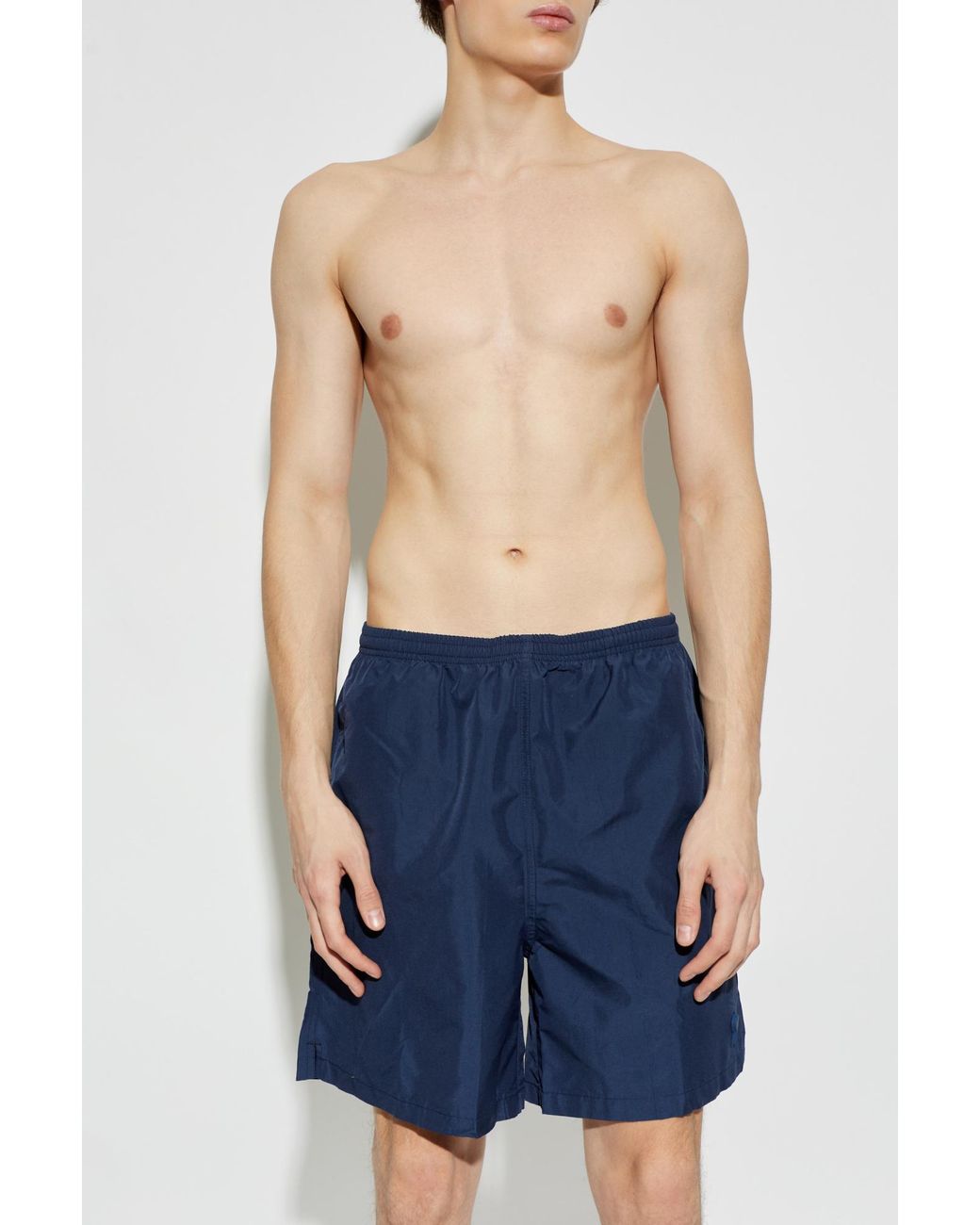 AMI Blue Swim Shorts With Pockets for men