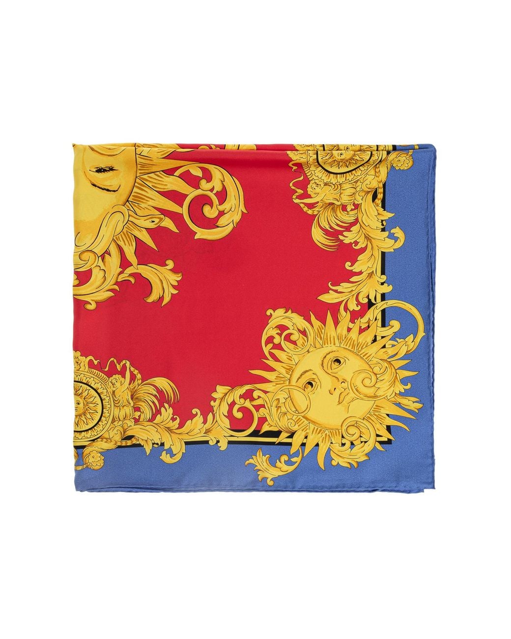 Versace Pink Silk Scarf With "The Sun" Print
