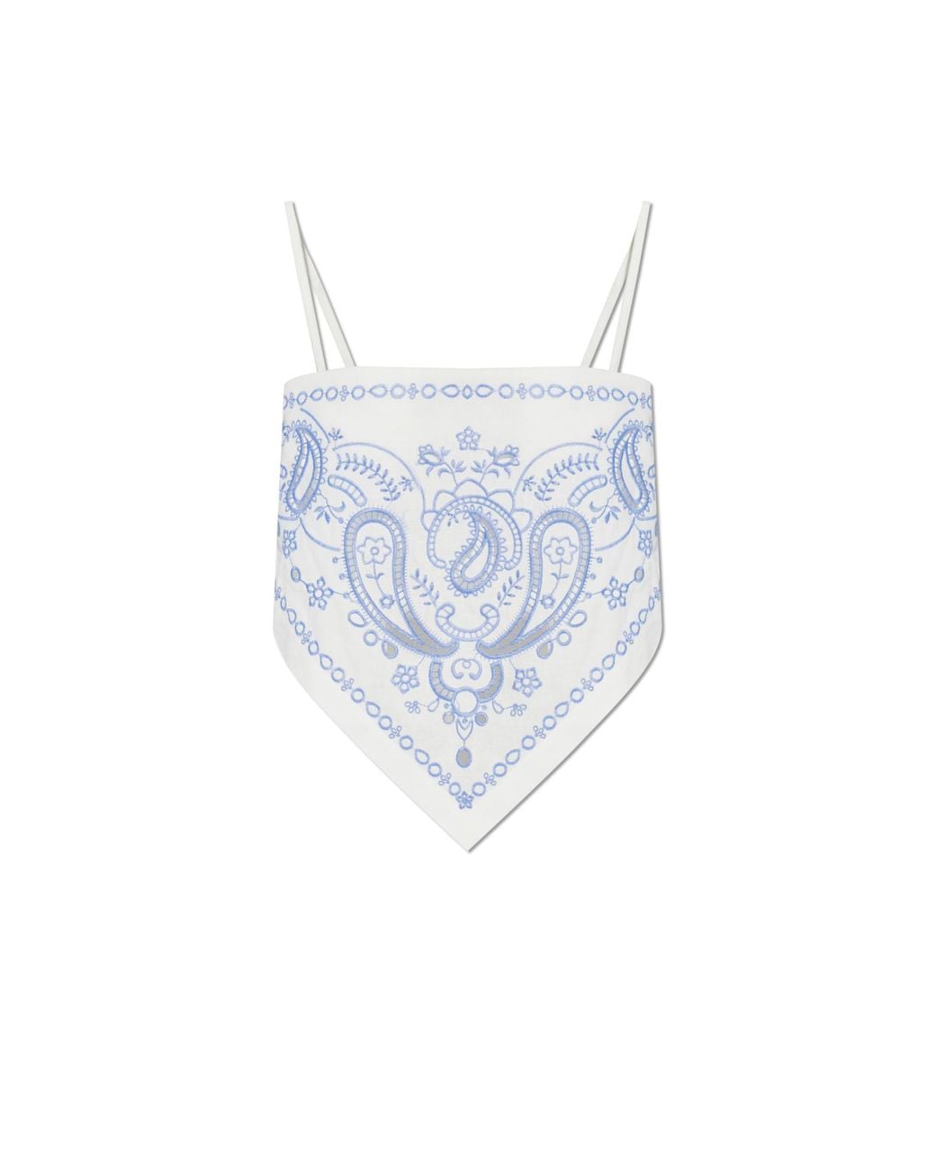 Self-Portrait Blue Top With Embroidery