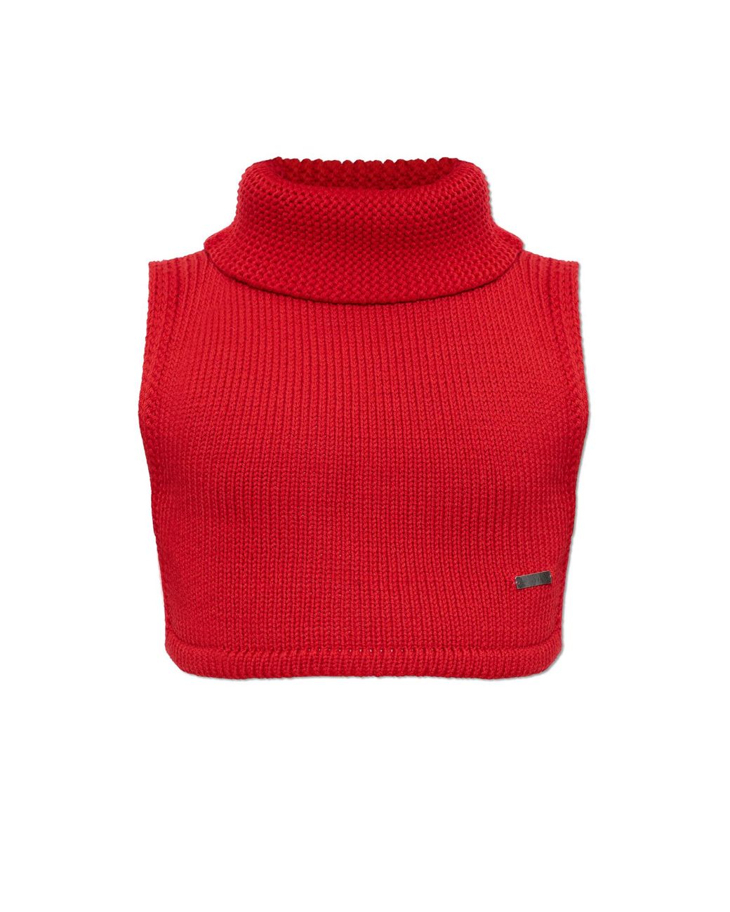 DSquared² Red Wool Turtleneck Vest for men