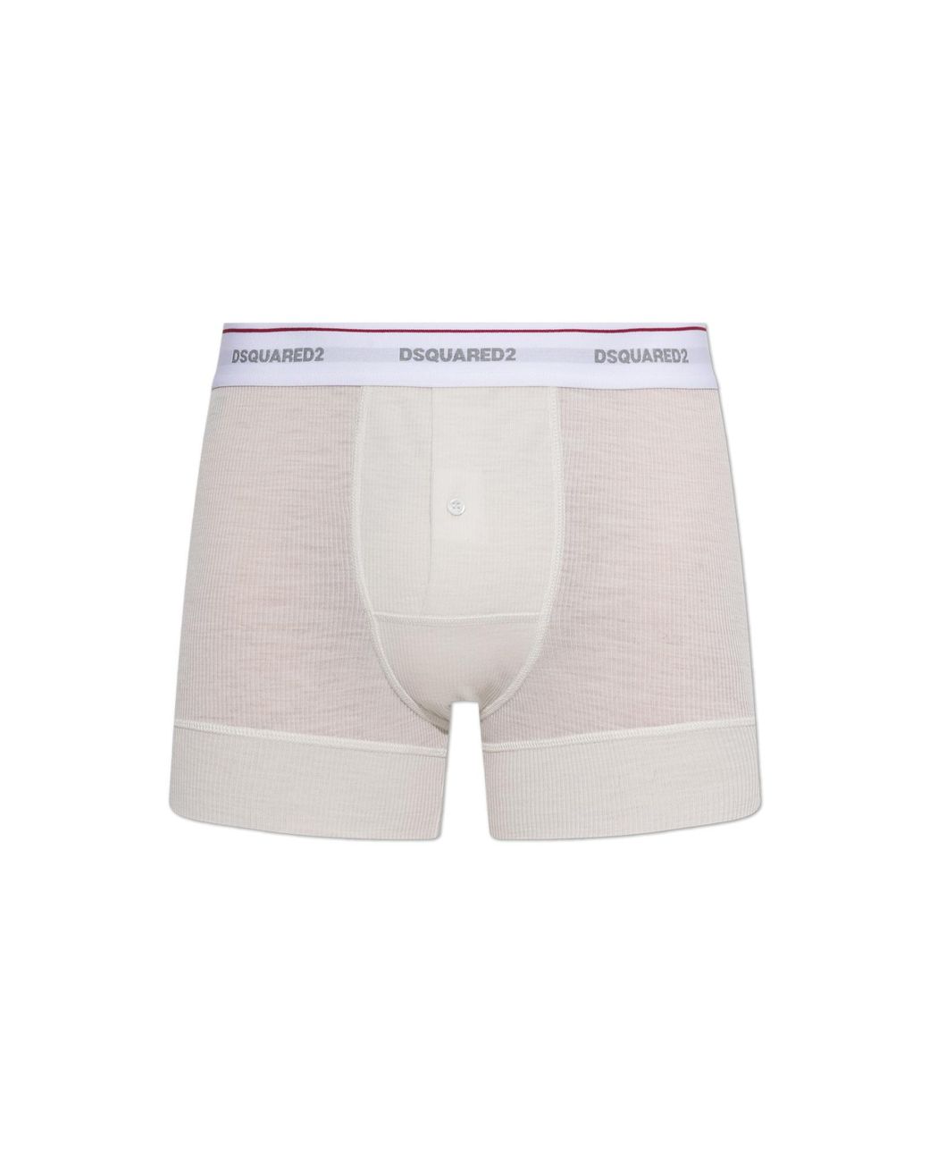 DSquared² White Wool Boxer Shorts With Logo for men