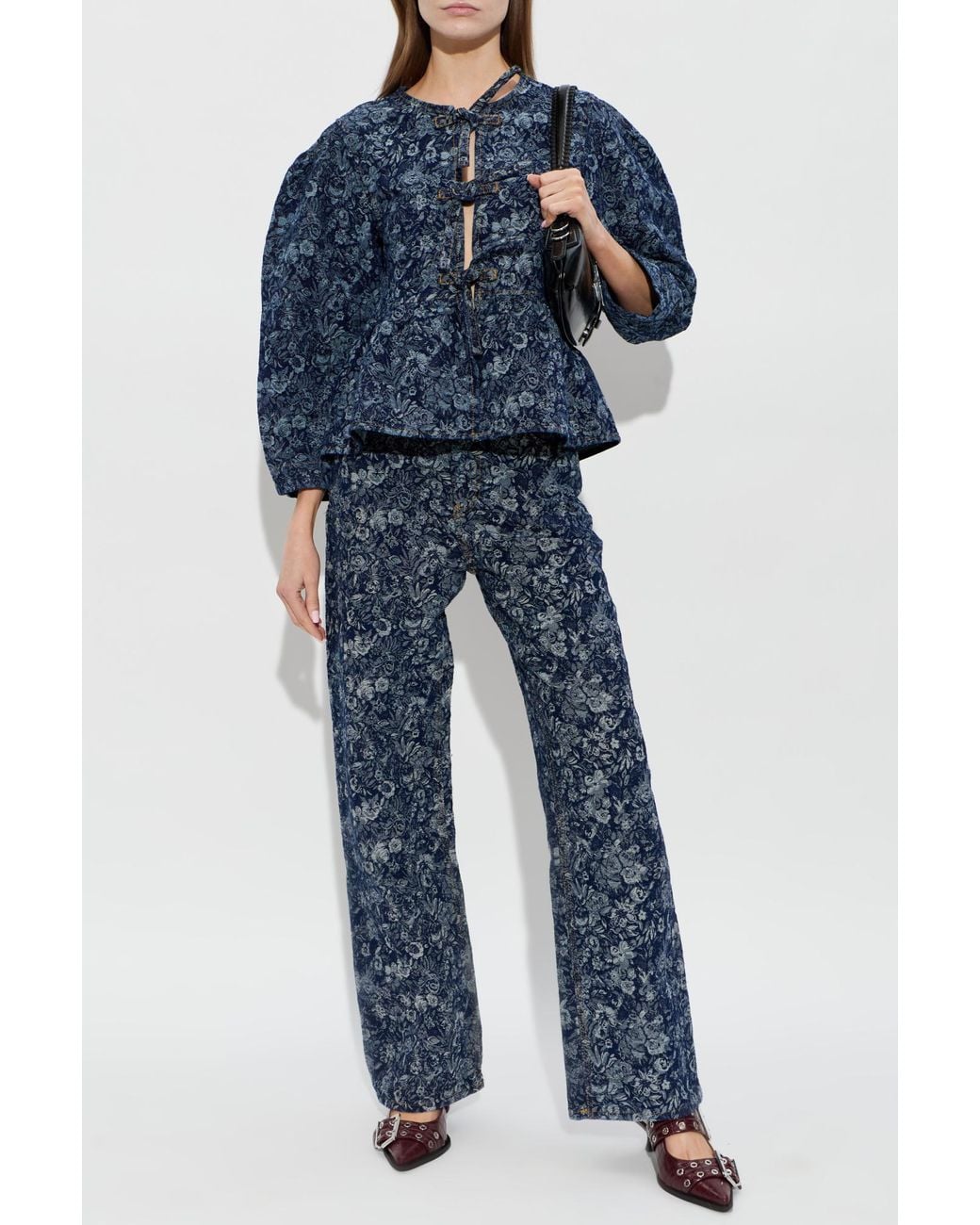 Ganni Blue Denim Top