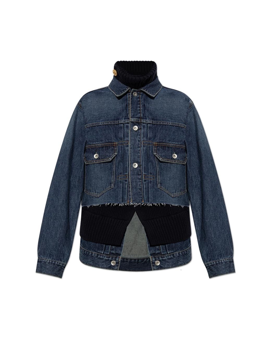 Sacai Blue Denim Jacket With A 'Vintage' Effect