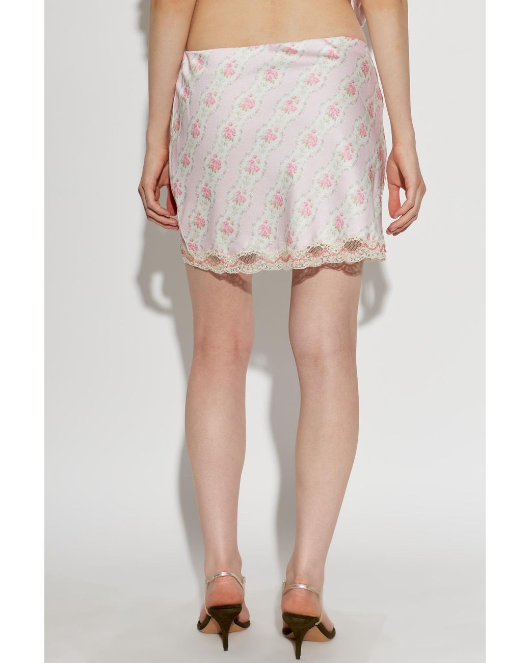 LoveShackFancy Natural Short Skirt 'Bernes'