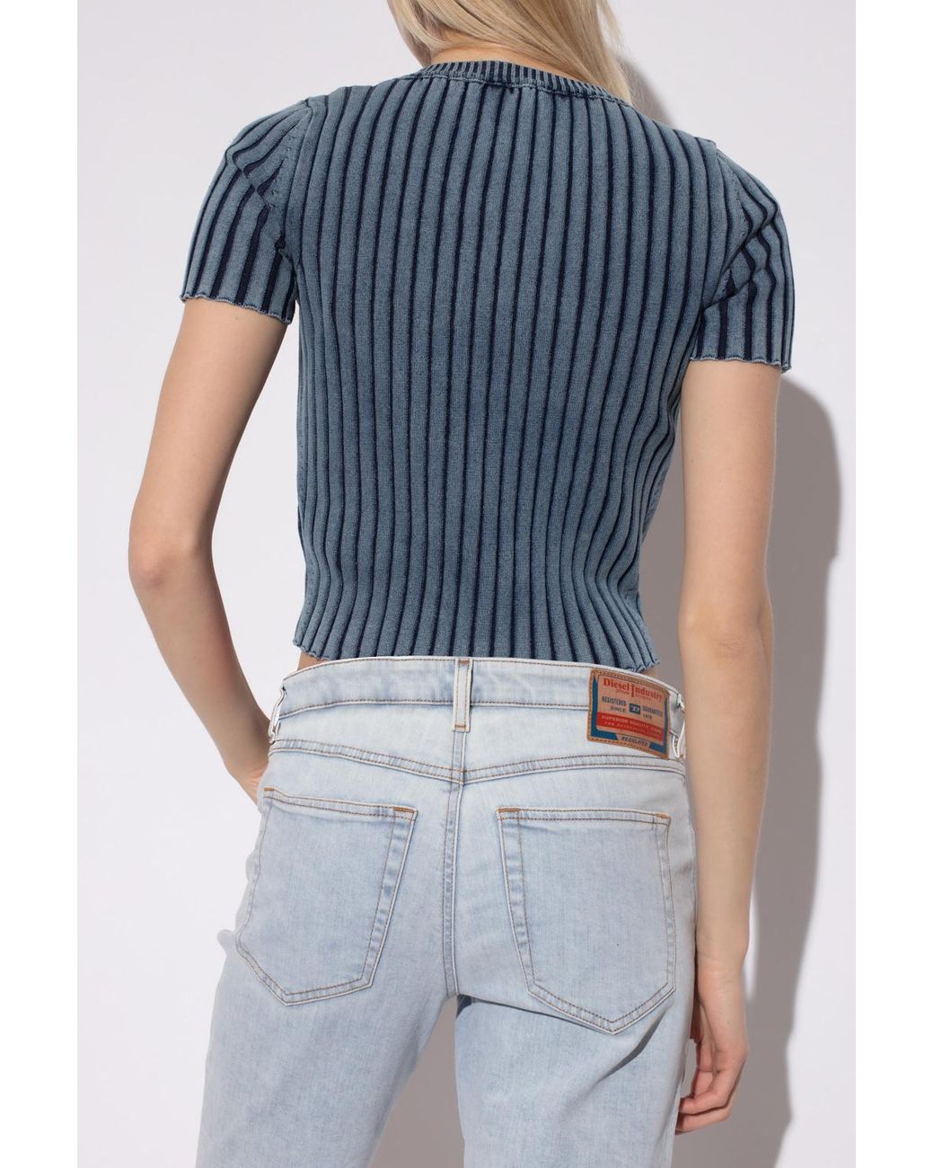 DIESEL 'm-anaheim' Ribbed Top in Blue | Lyst