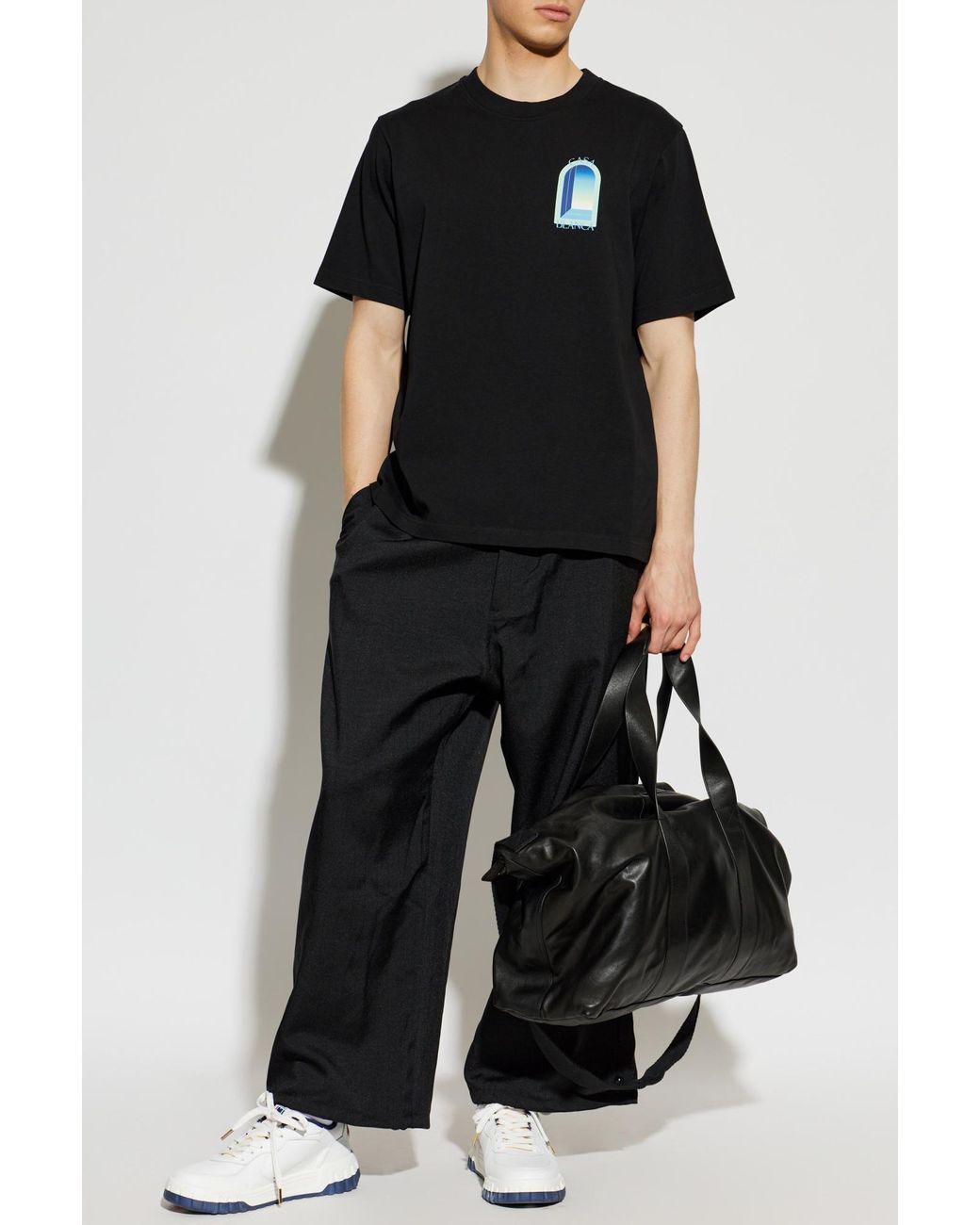 Casablanca Black T-Shirt With Colorful Print for men