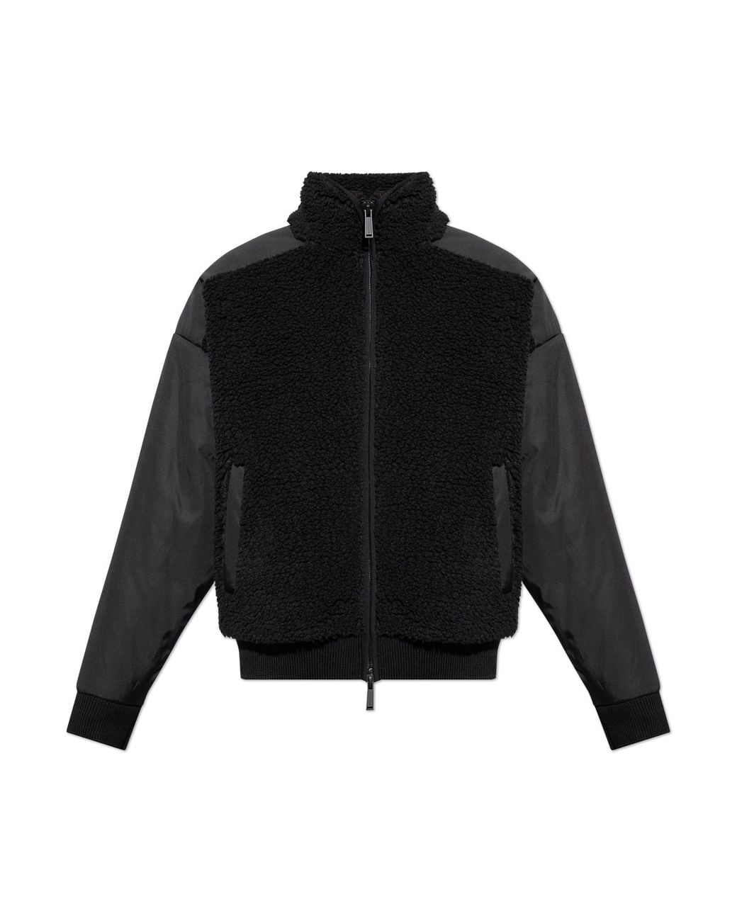 DSquared² Black Fleece Sweatshirt With Stand-Up Collar for men