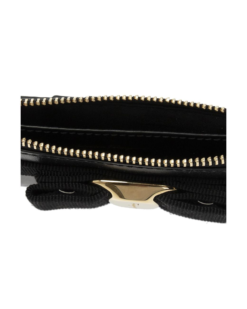 Ferragamo Black Vara Bow Leather Card Holder
