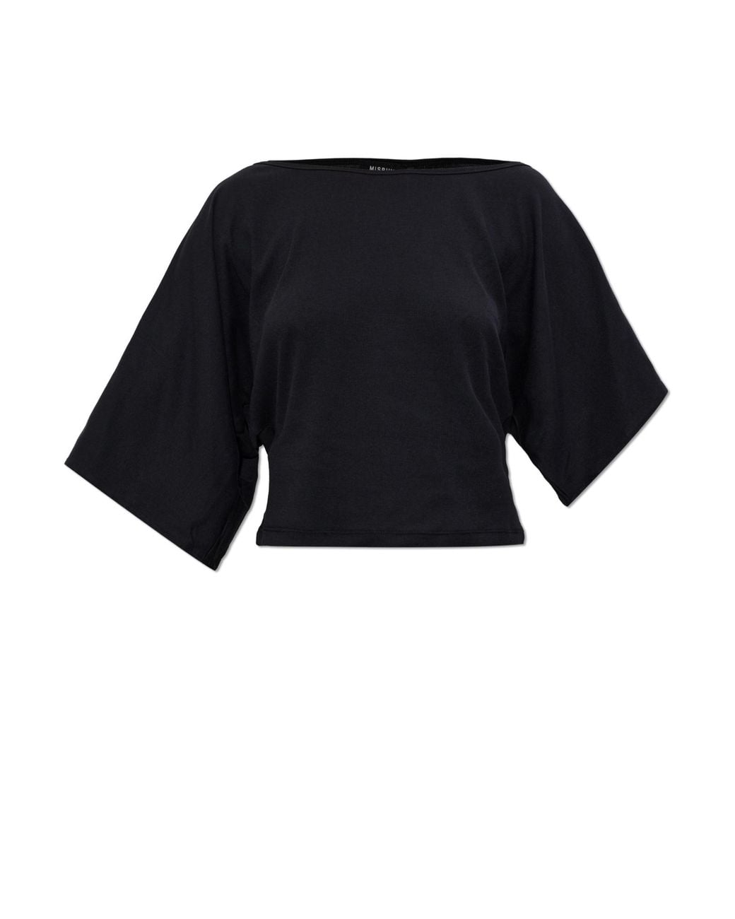 M I S B H V Black Top With Slit Sleeves