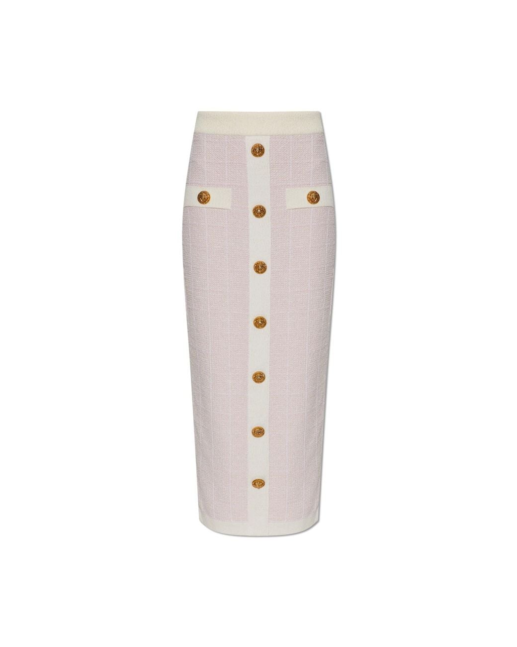 Balmain White Skirt With Lurex Thread