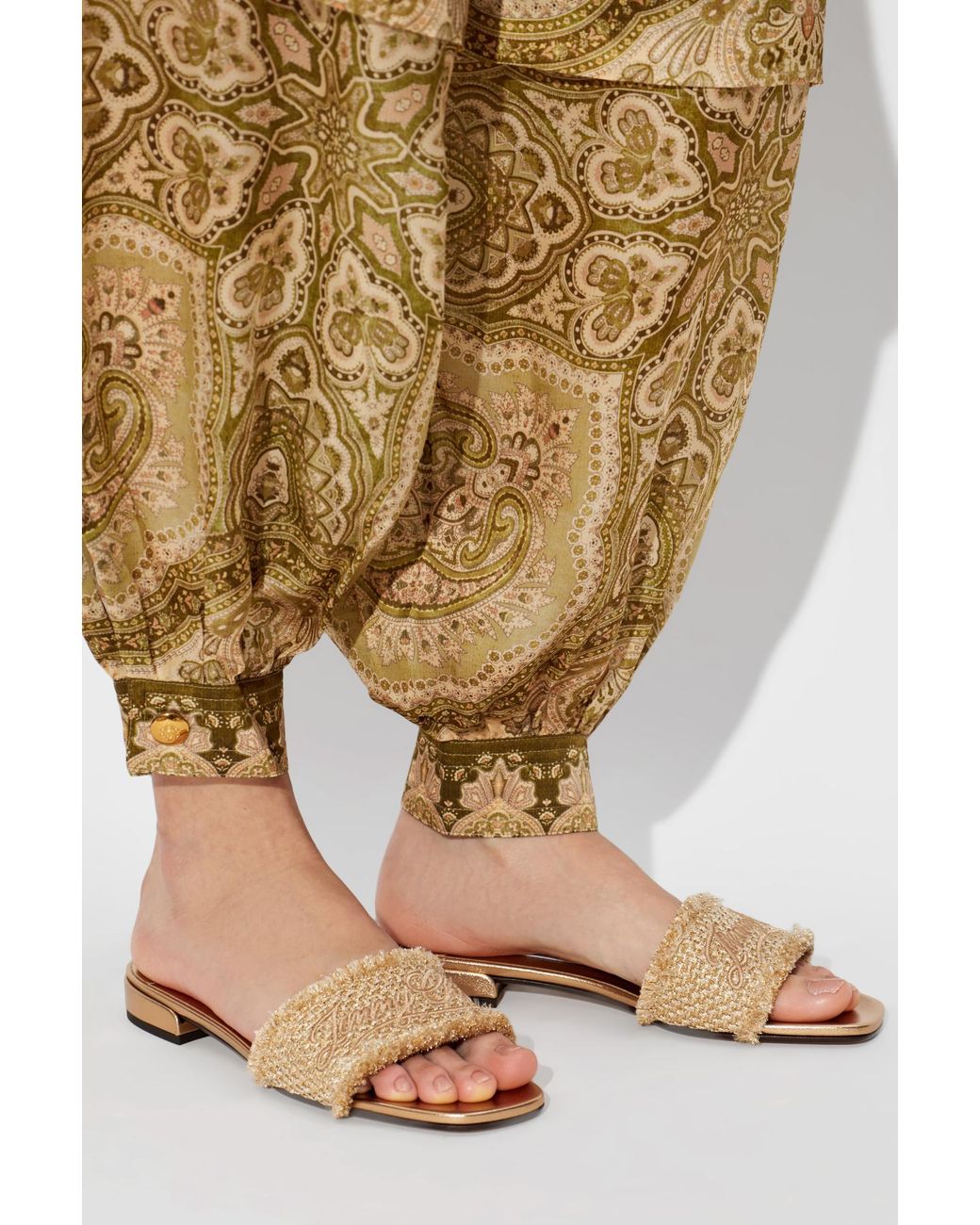 Jimmy Choo Metallic 'Joa' Slides