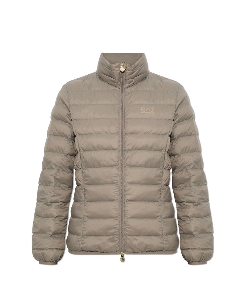EA7 Brown Insulated Jacket With Stand-Up Collar
