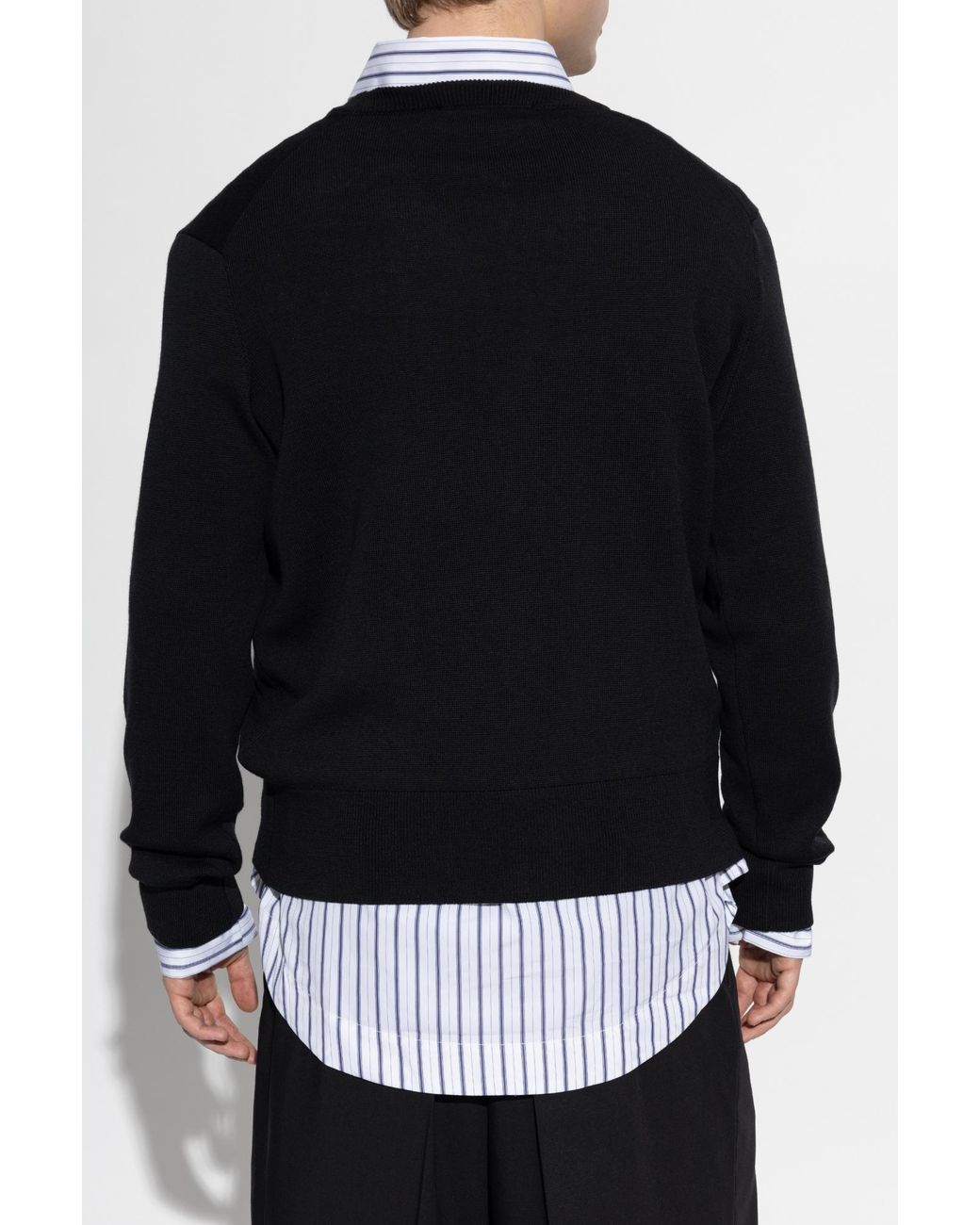 AMI Black Wool Cardigan for men