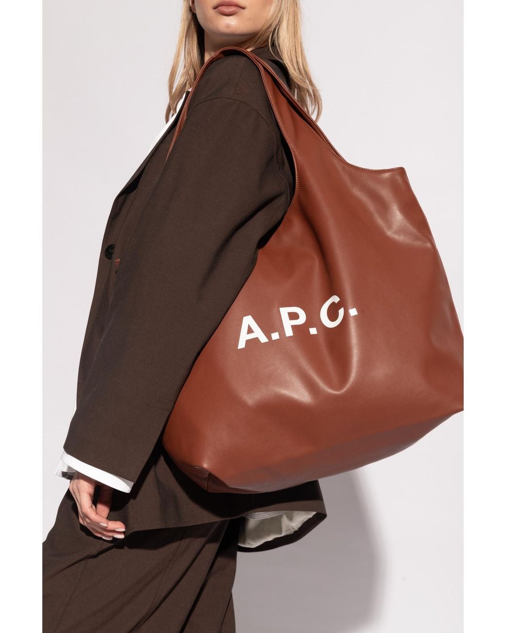 A.P.C. Brown Shopper Bag With Logo