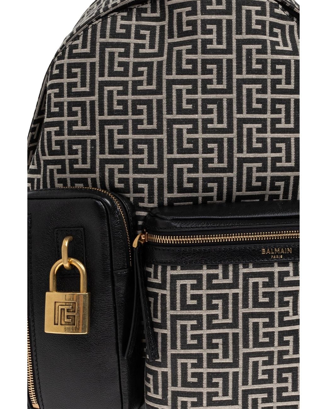 Balmain Black 'Pulse' Backpack With Monogram for men