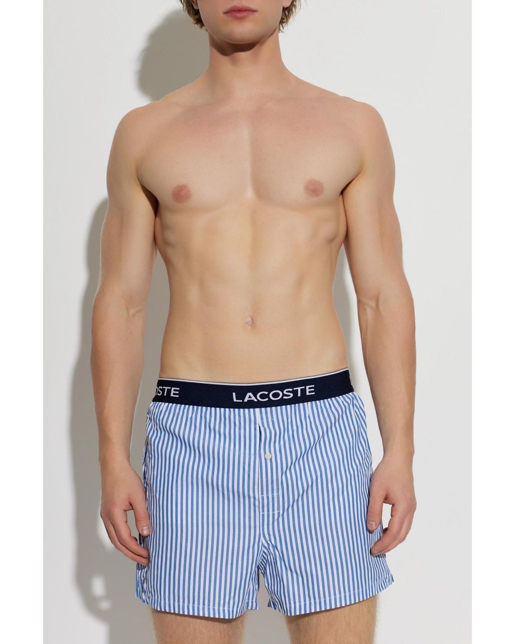 Lacoste Blue Three-Pack Of Cotton Boxer Shorts for men