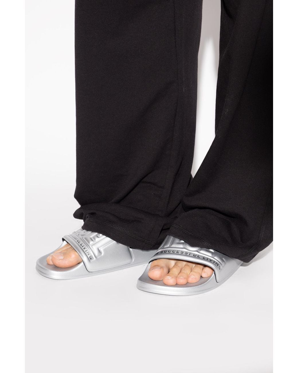 DIESEL White Slides 'Sa-Mayemi' for men