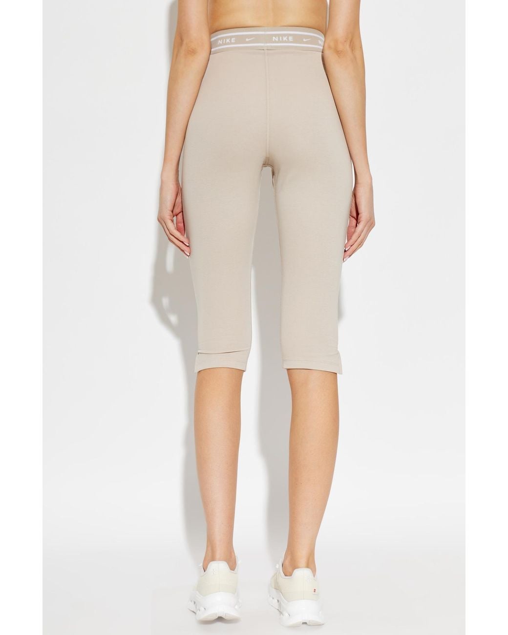 Nike Natural Short Leggings With Logo