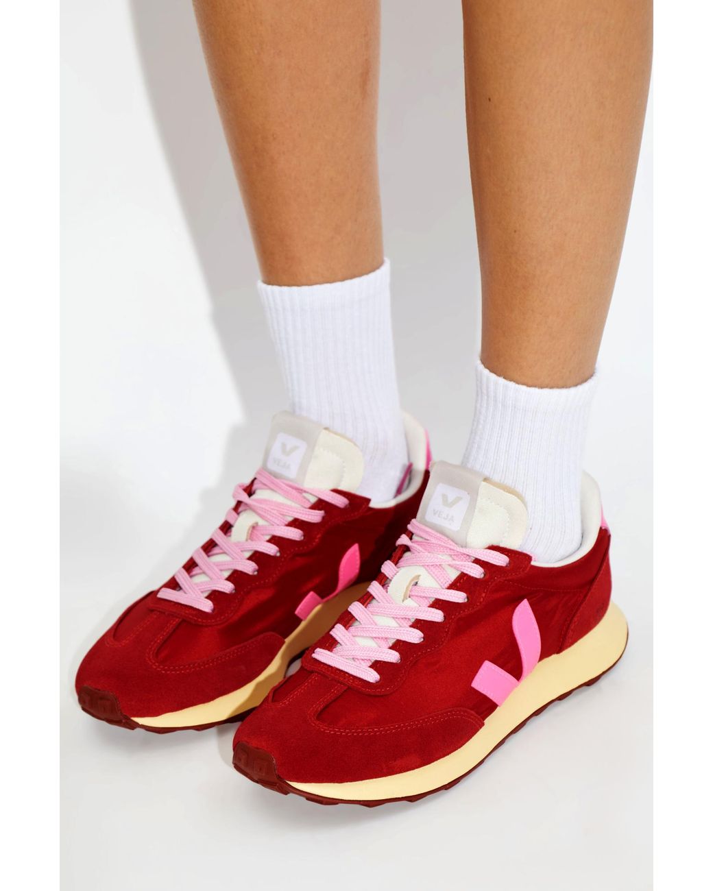 Veja Red 'Rio Branco Ii Lite Nylon' Sports Shoes
