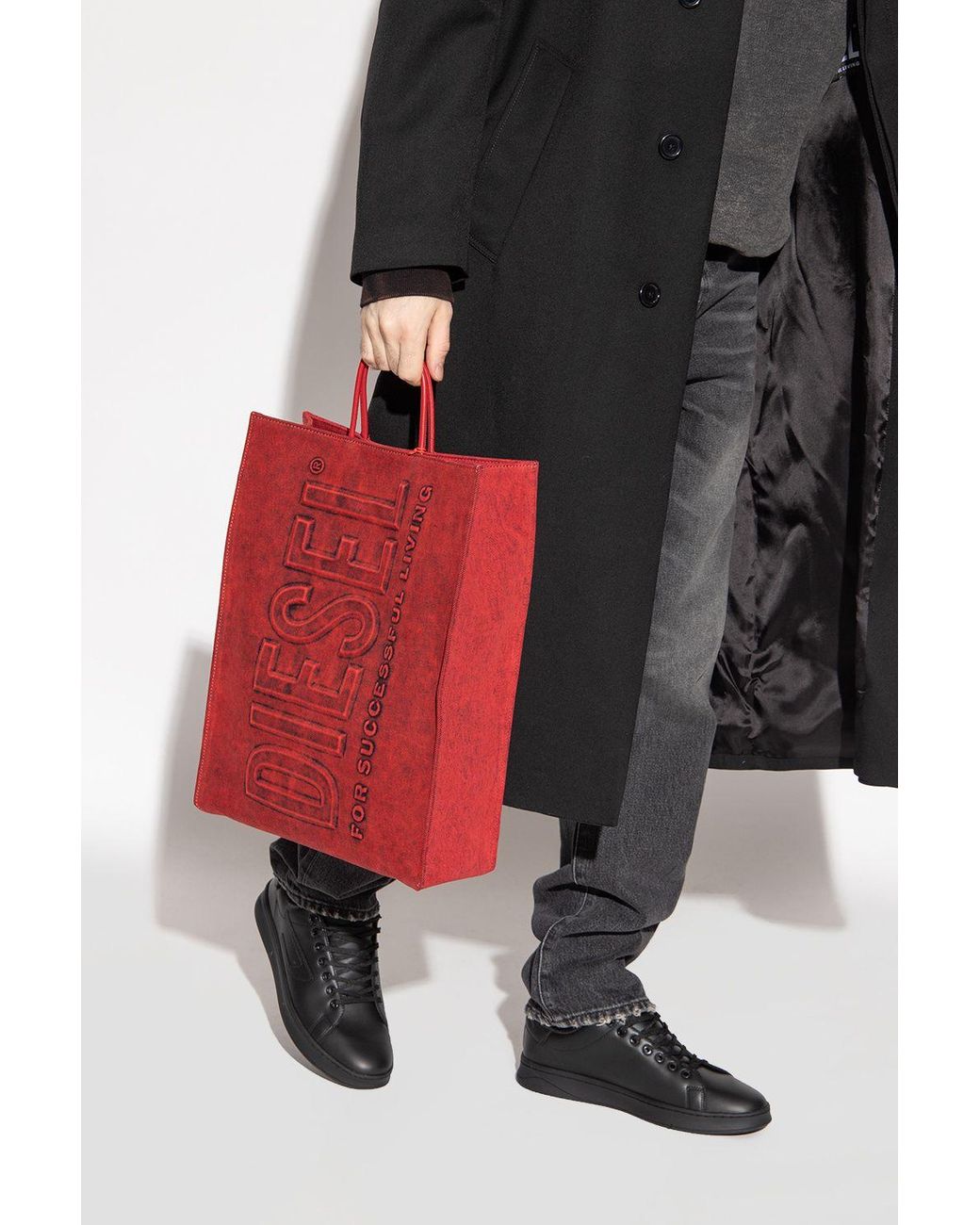 DIESEL 'dsl 3d' Shopper Bag in Red | Lyst