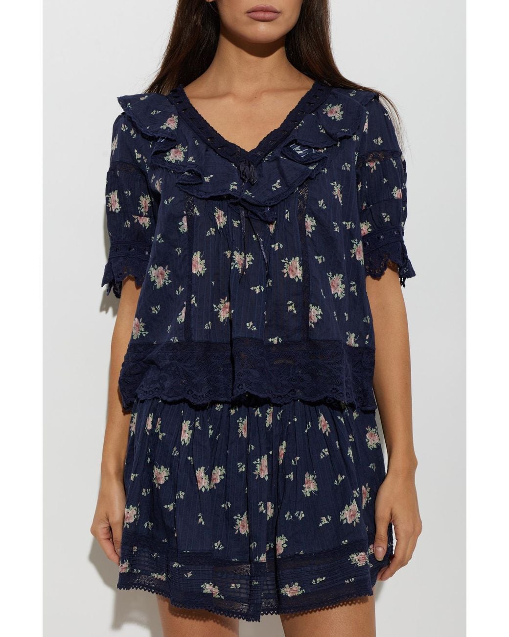 LoveShackFancy Blue Blouse "Romllly"