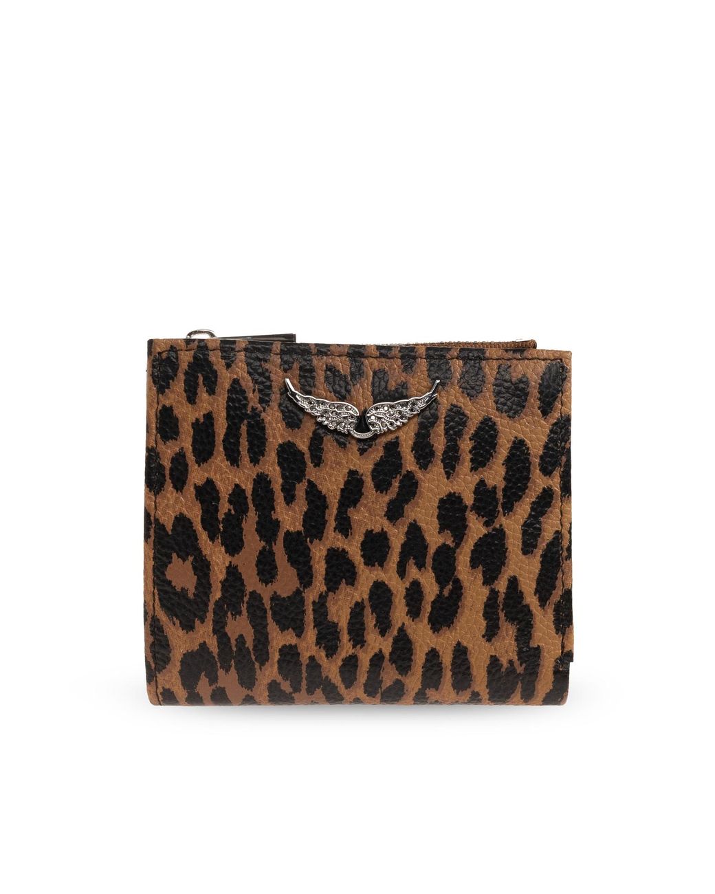 Zadig & Voltaire Brown Leather Wallet With Logo Appliqué