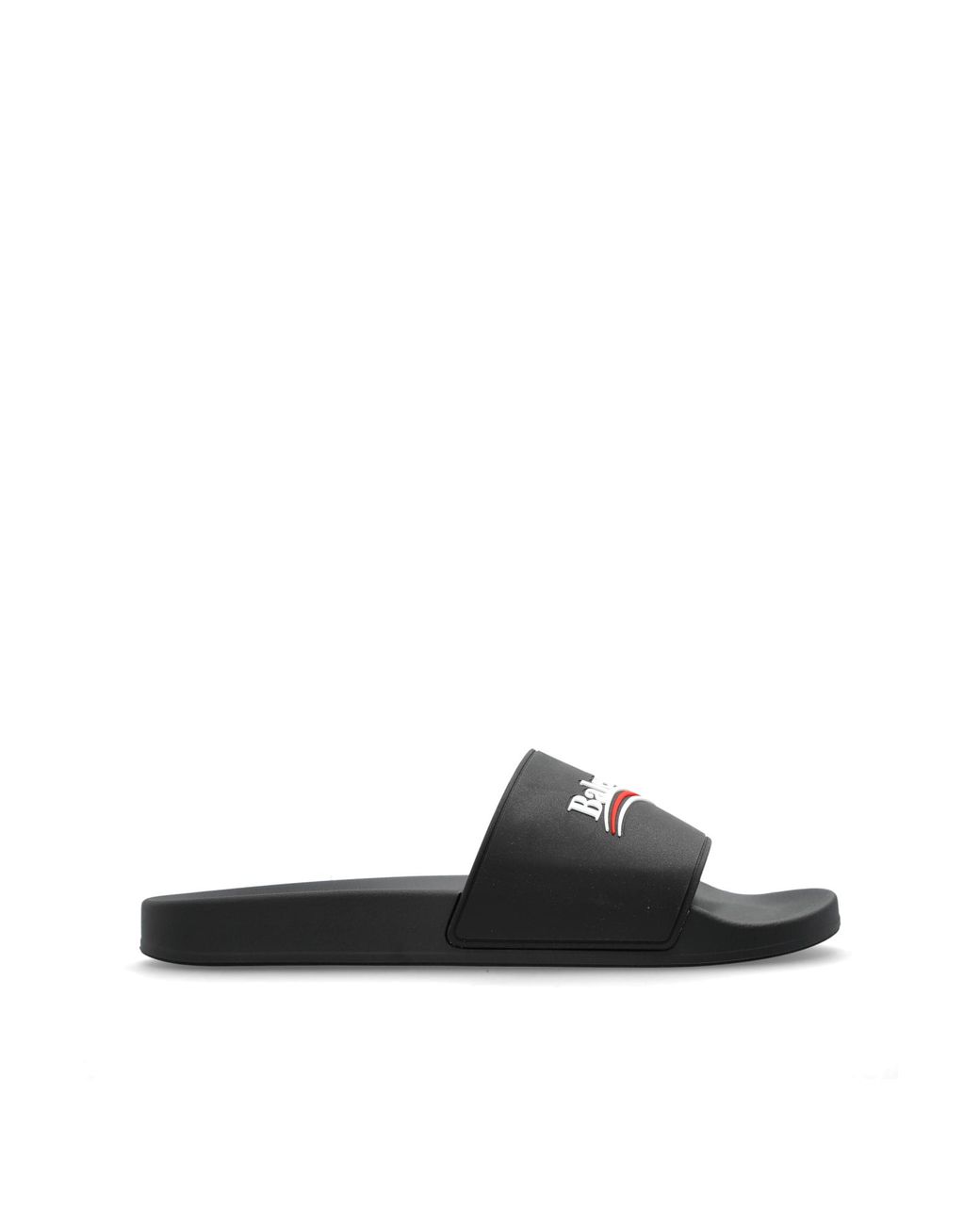 Balenciaga Black Slides With Logo for men