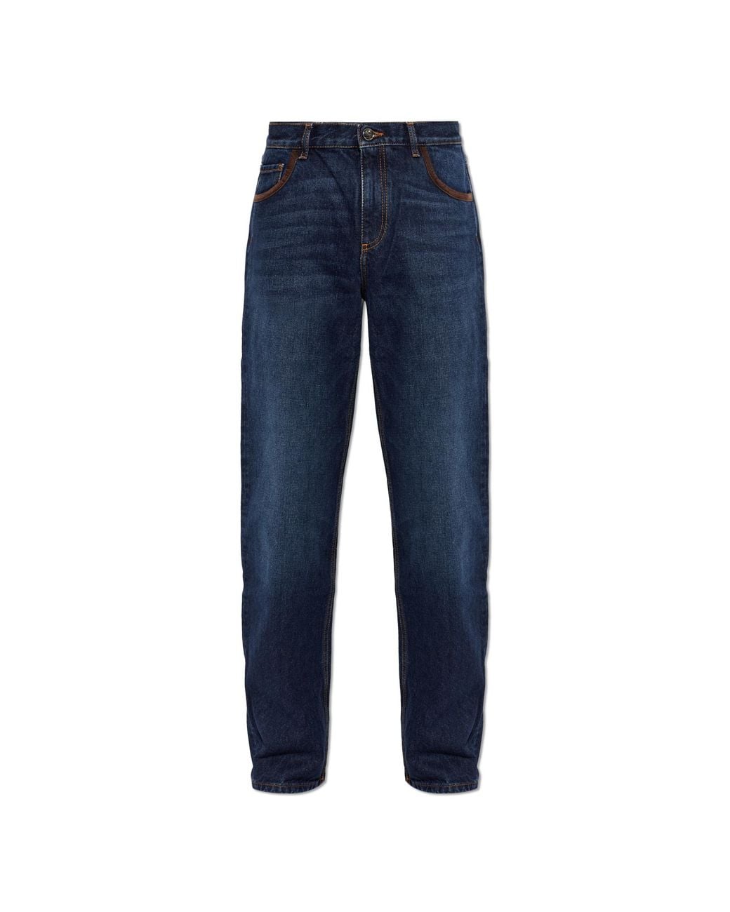Etro Blue Straight-Leg Jeans for men