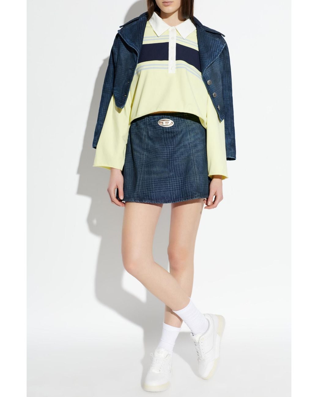 Re/done White Long Sleeve Polo