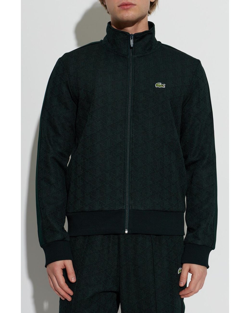 Lacoste Black Monogram Sweatshirt for men