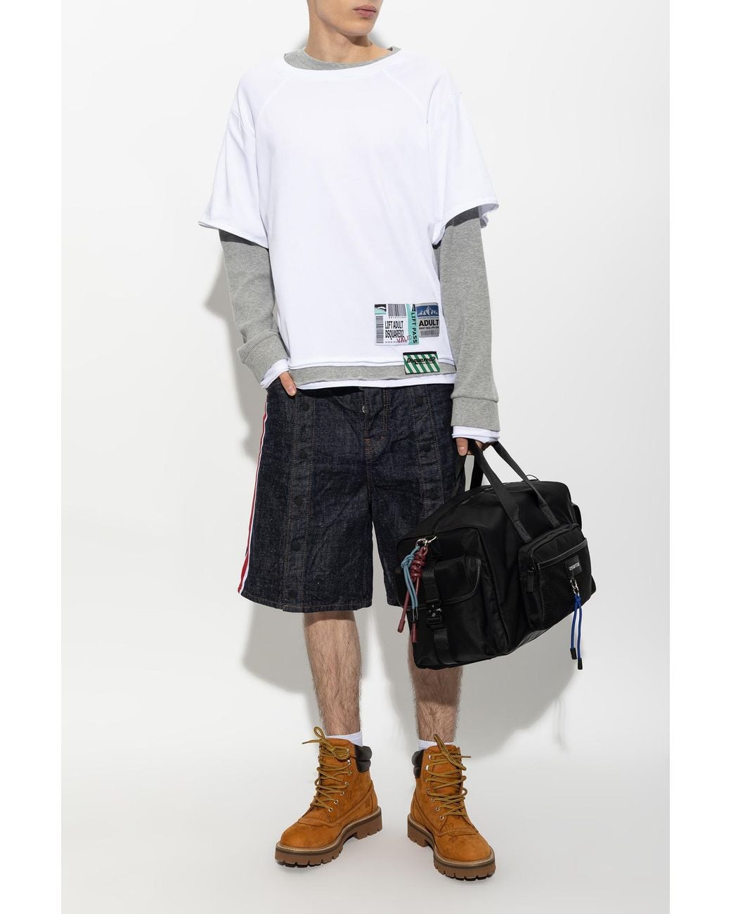 DSquared² Blue Straight-Cut Denim Shorts for men