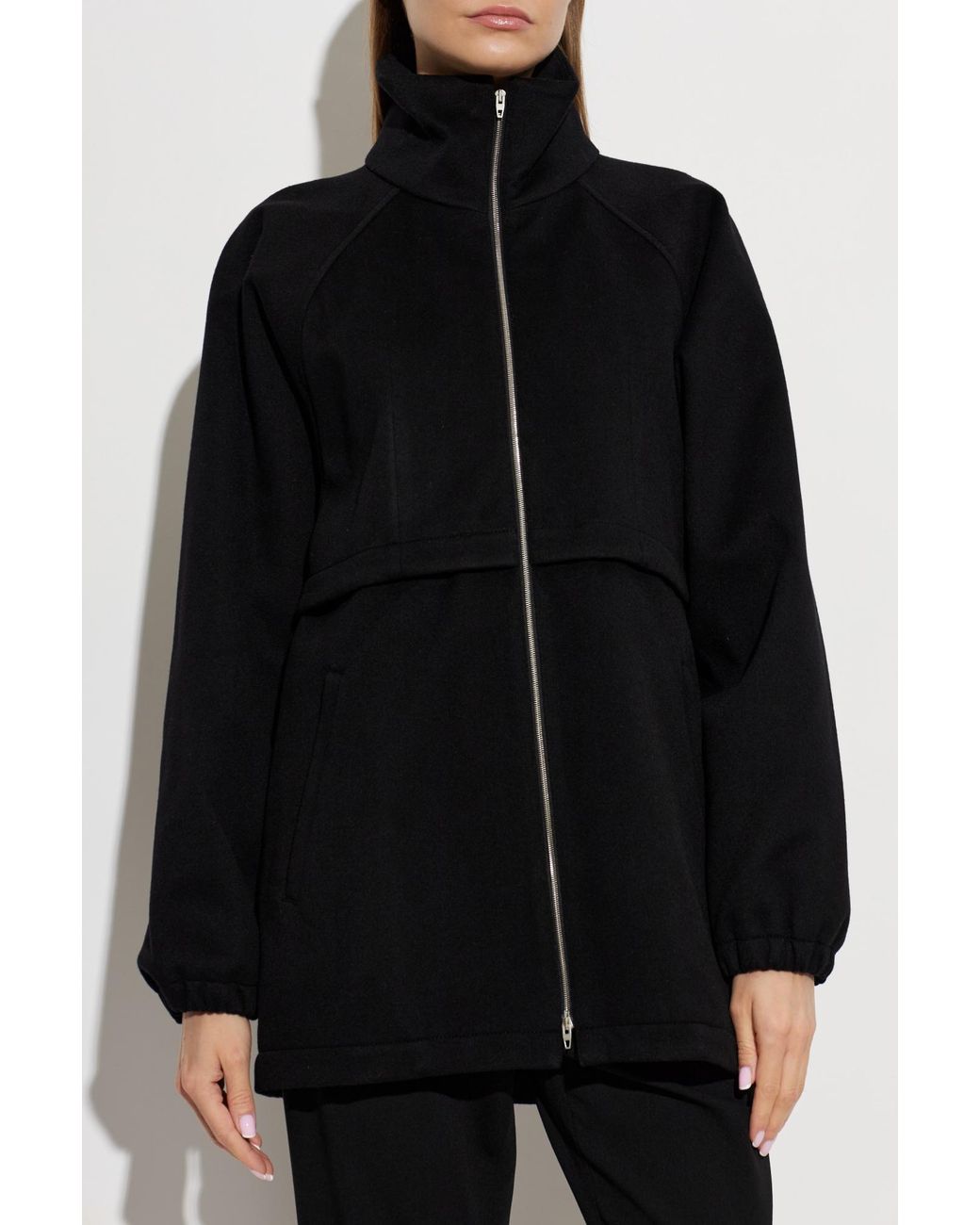 Jil Sander Black Wool Jacket With Stand-Up Collar