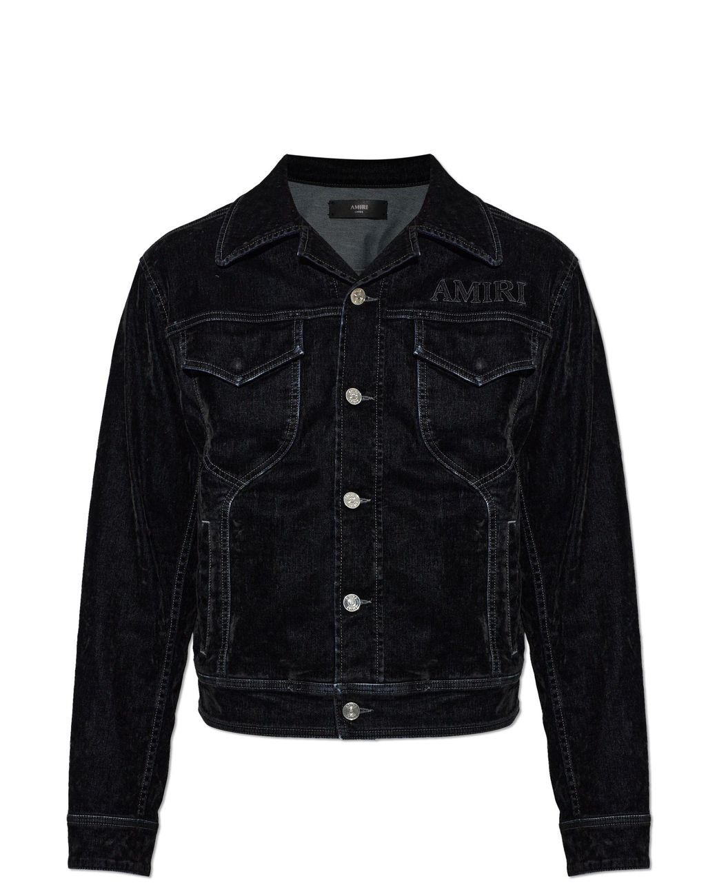 Amiri Blue Denim Jacket With Logo for men