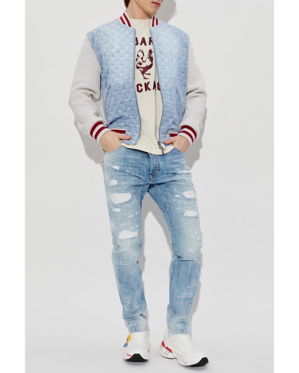 DSquared² Blue Denim Jacket With Monogram for men