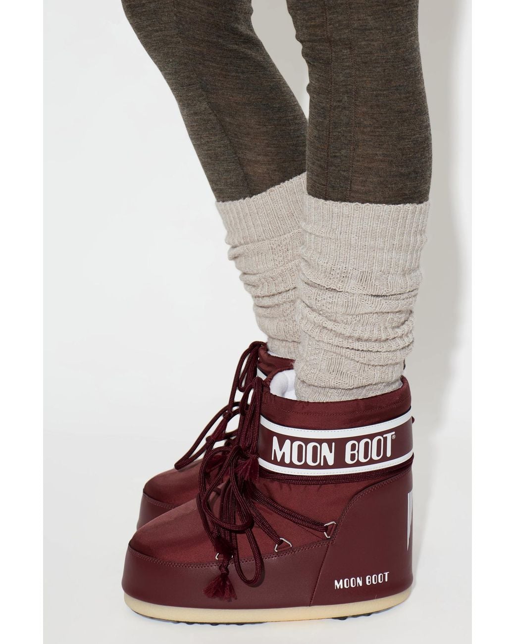 Moon Boot Red 'Mb Icon Low Nylon' Snow Boots