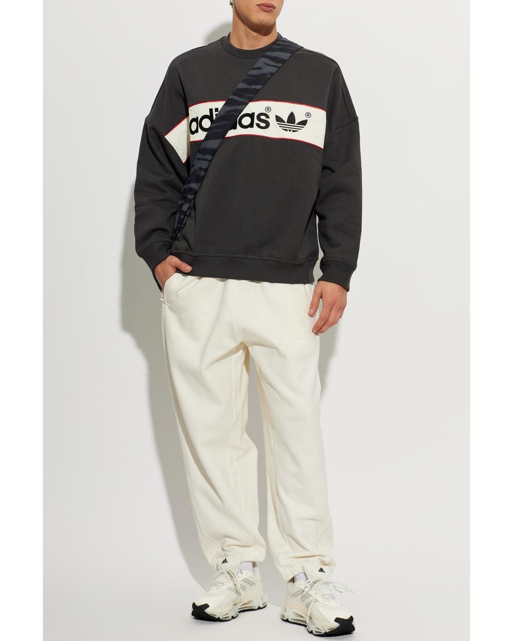 Adidas Originals Black Logo Track Pants for men